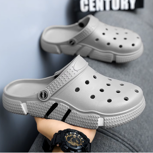 Grey Slip-On Clogs